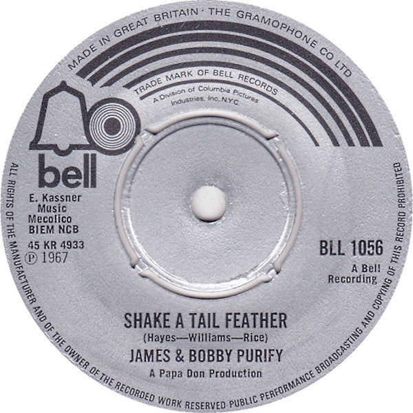 James & Bobby Purify : Let Love Come Between Us / Shake A Tail Feather (7", Single, RE, 4-P)