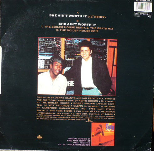 Glenn Medeiros Featuring Bobby Brown : She Ain't Worth It (12")