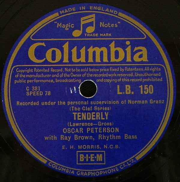 Oscar Peterson : Debut / Tenderly (Shellac, 10")