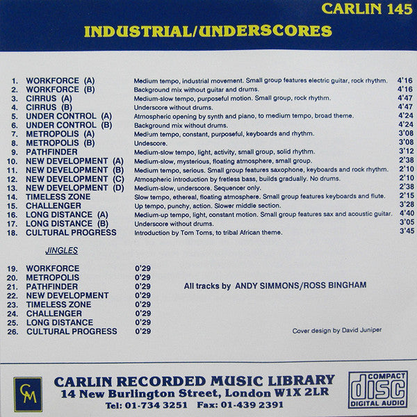 Andy Simmons (3) / Ross Bingham : Industrial/Underscores (CD, Album)