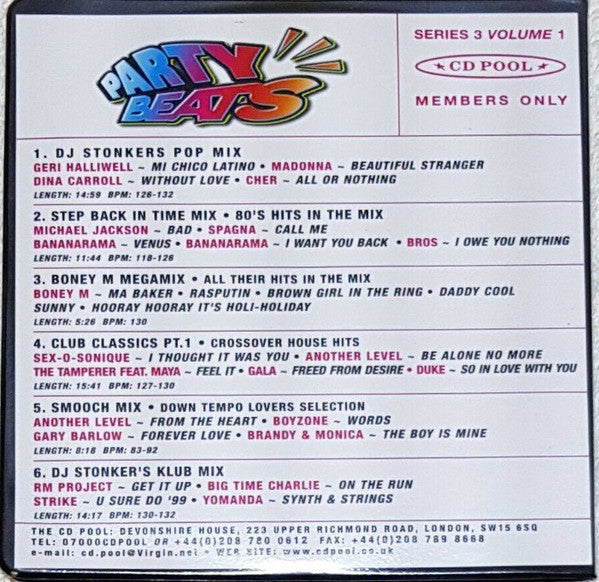 Various : Party Beats Series 3 Volume 1 (CD, Comp, Mixed, Promo)