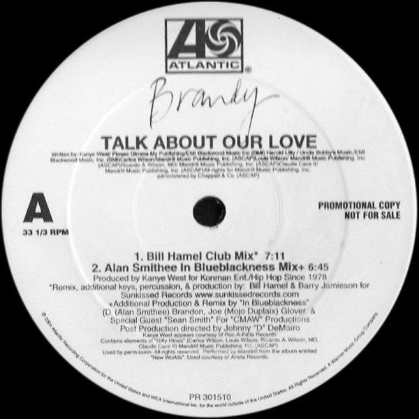 Brandy (2) : Talk About Our Love (Dance Mixes) (2x12", Promo)