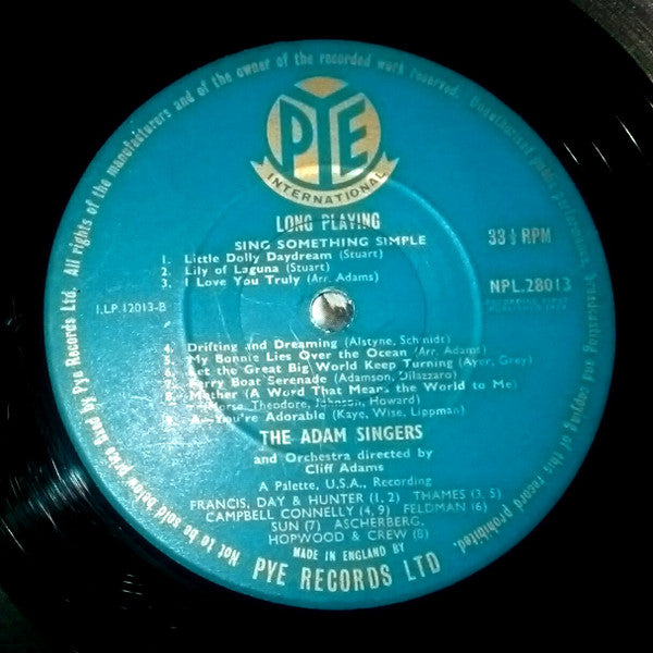 The Cliff Adams Singers : Sing Something Simple (LP, Mono)