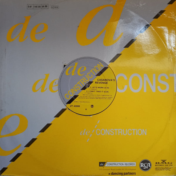 Casanova's Revenge : Let's Work (12")