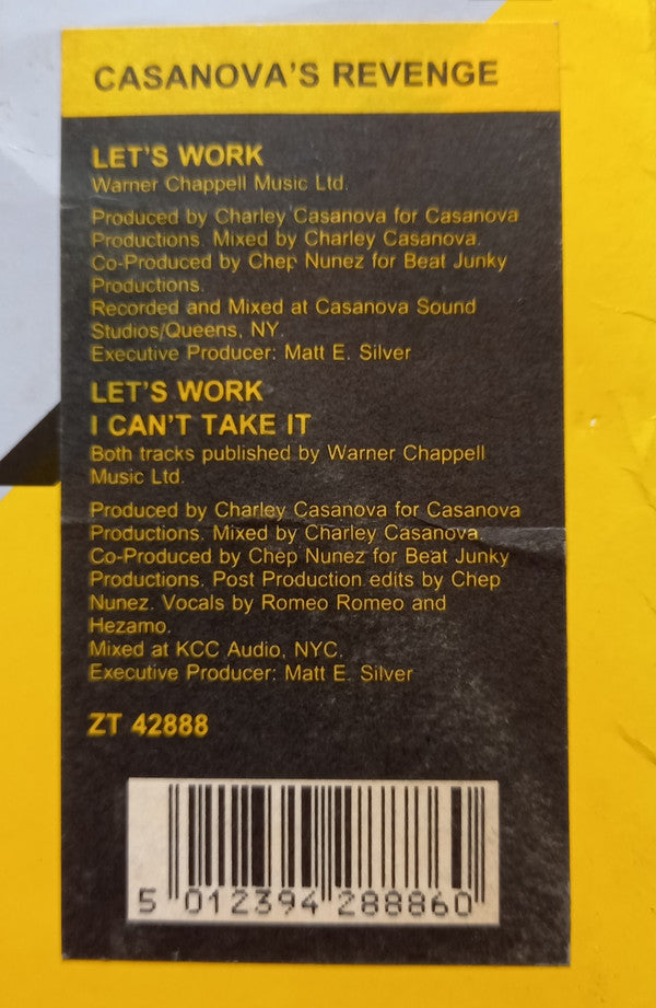 Casanova's Revenge : Let's Work (12")