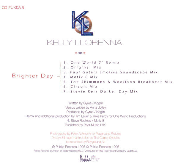 Kelly Llorenna : Brighter Day (CD, Single)
