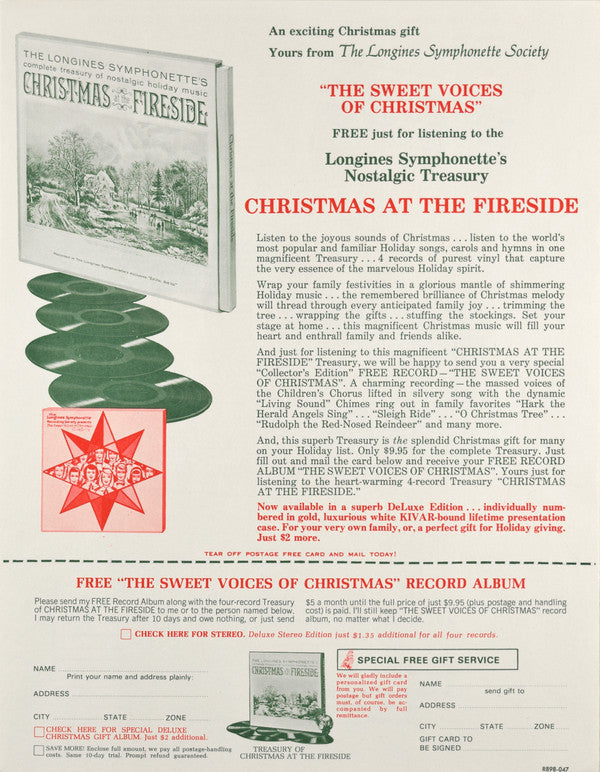The Longines Symphonette, The Massed Children's Voices From The Choirs Of Famous Westminster Abbey And St. Paul's Cathedral : The Sweet Voices Of Christmas (LP, RE)