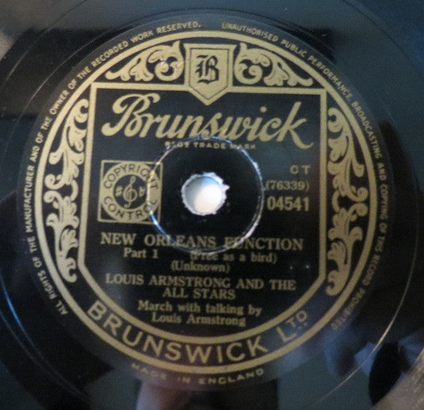 Louis Armstrong And His All-Stars : New Orleans Function (Shellac, 10")