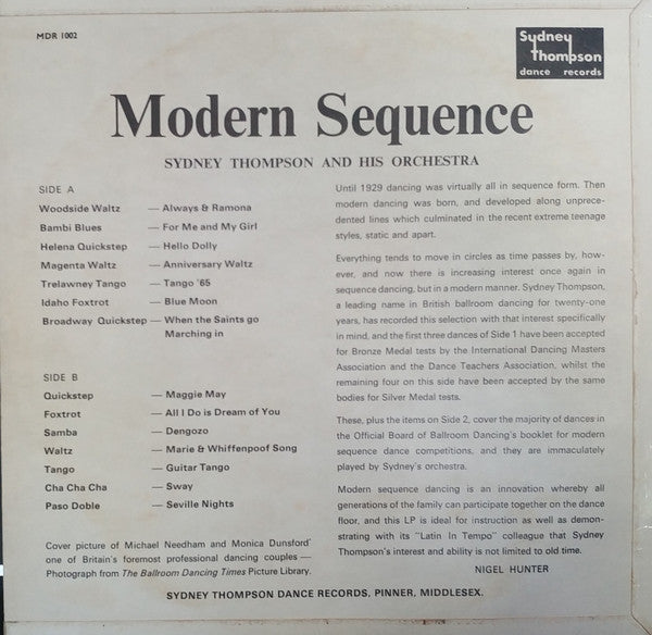 Sydney Thompson And His Orchestra : Modern Sequence Dances (LP)