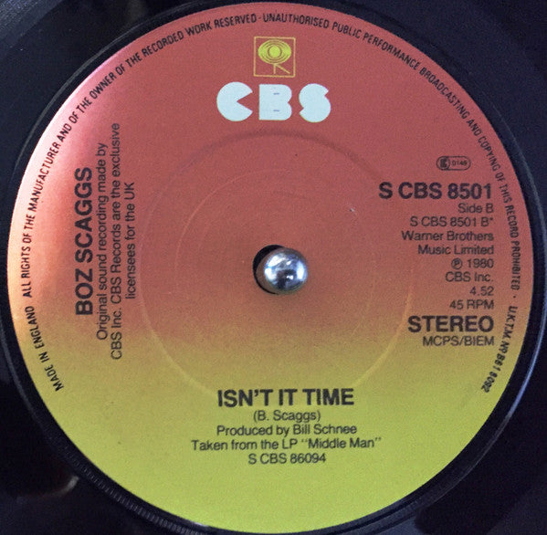Boz Scaggs : Breakdown Dead Ahead (7", Single)