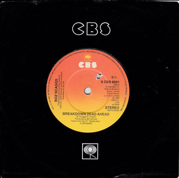 Boz Scaggs : Breakdown Dead Ahead (7", Single)