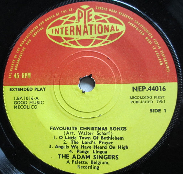 The Cliff Adams Singers : Favourite Christmas Songs (7", EP)