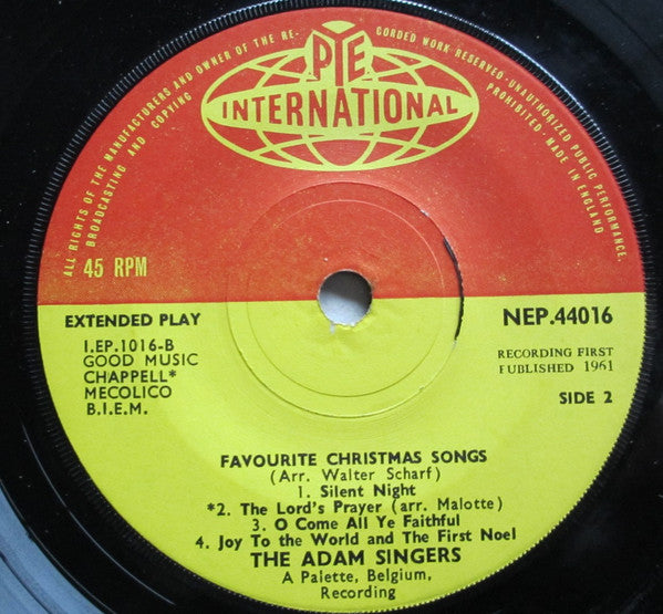 The Cliff Adams Singers : Favourite Christmas Songs (7", EP)