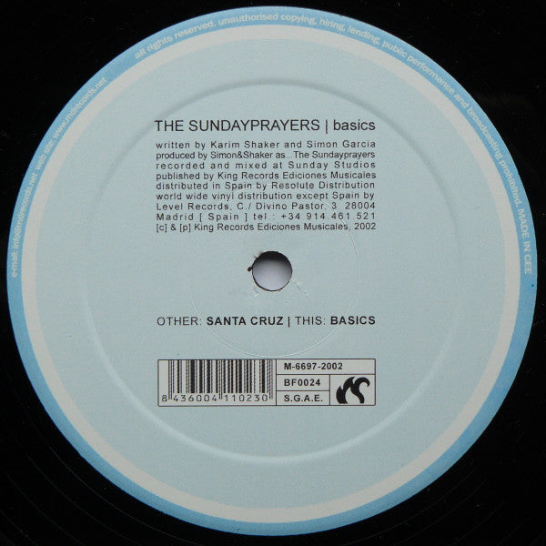Simon & Shaker As The Sundayprayers : Basics (12")