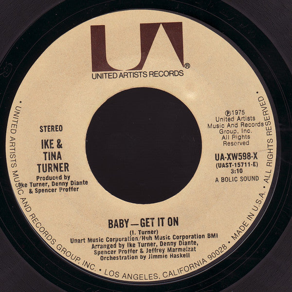 Ike & Tina Turner : Baby - Get It On (7", Single, Styrene, Ter)