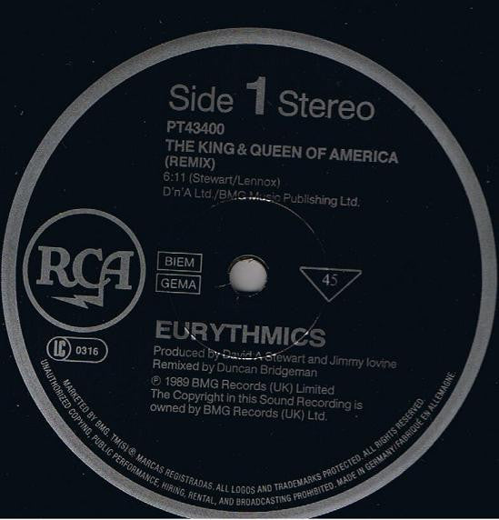 Eurythmics : The King And Queen Of America (12", MP)