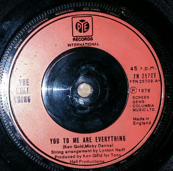 The Real Thing : You To Me Are Everything (7", Single, Red)