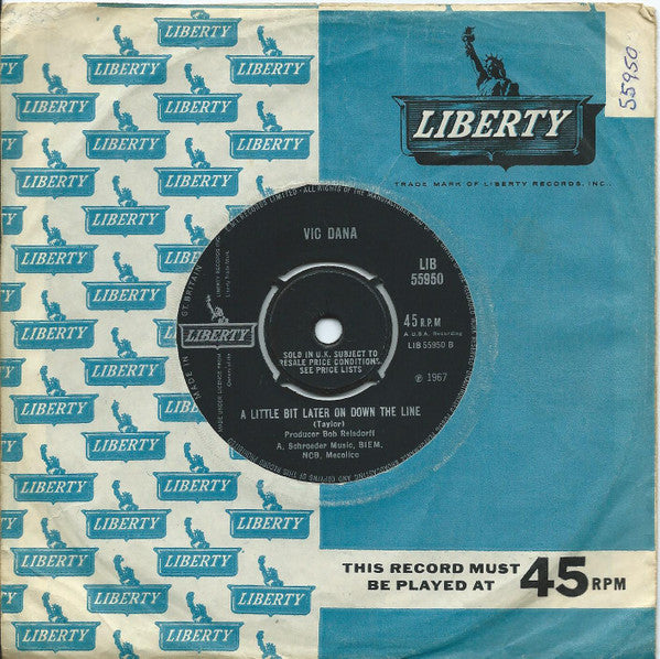 Vic Dana : Fraulein/A Little Bit Later On Down The Line (7", Single)