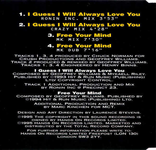 Geoffrey Williams : I Guess I Will Always Love You (CD, Single)
