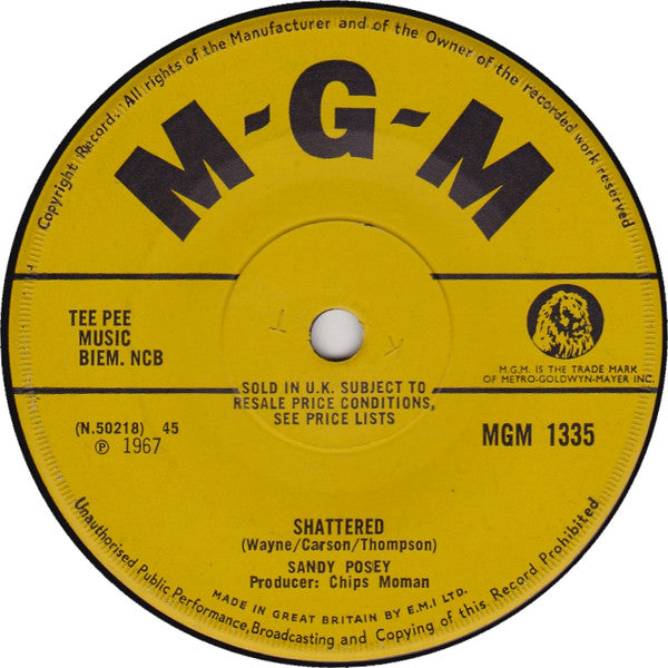 Sandy Posey : What A Woman In Love Won't Do (7", Sol)