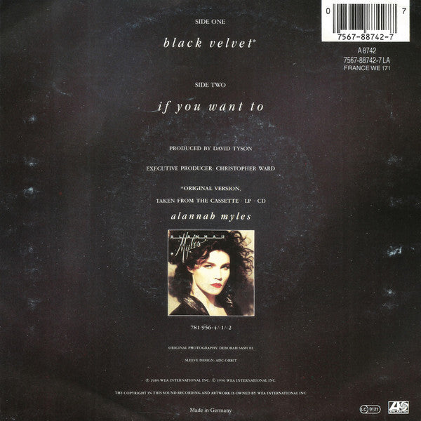 Alannah Myles : Black Velvet (7", Single, Lar)