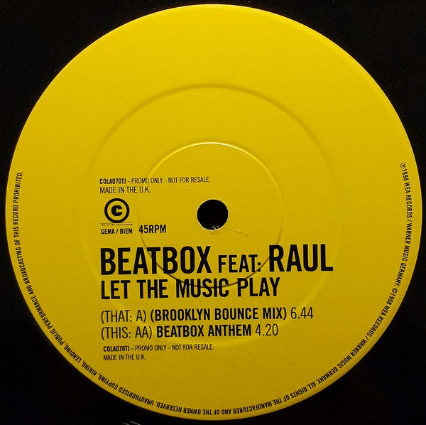 Beatbox Feat: Rael : Let The Music Play (12", Promo)