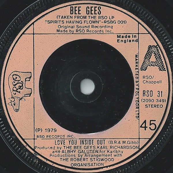 Bee Gees : Love You Inside Out (7", Single, Bei)