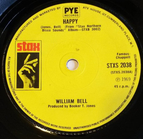 William Bell : Happy (7", RE, Sol)
