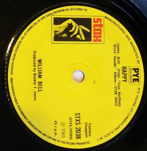 William Bell : Happy (7", RE, Sol)