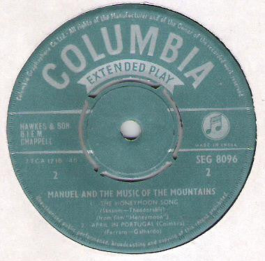Manuel And His Music Of The Mountains : The Music Of Manuel (7", EP, Mono)