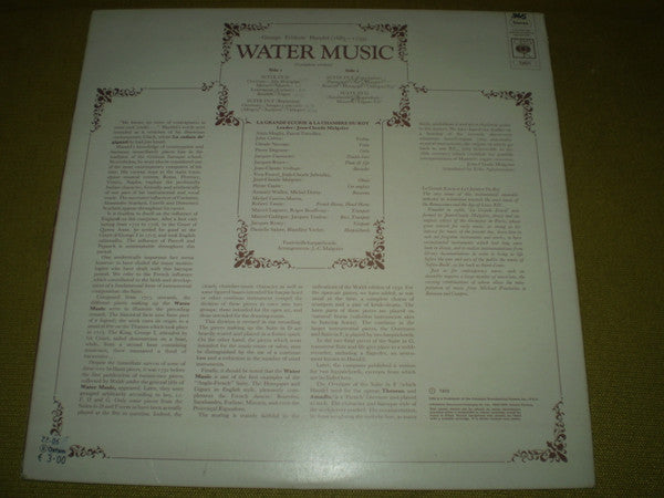 Georg Friedrich Händel, La Grande Ecurie Et La Chambre Du Roy, Jean-Claude Malgoire : Water Music (LP, Album)
