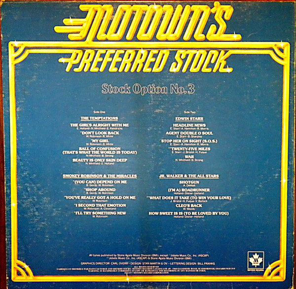 Various : Motown's Preferred Stock - Stock Option No.3 (LP, Comp)