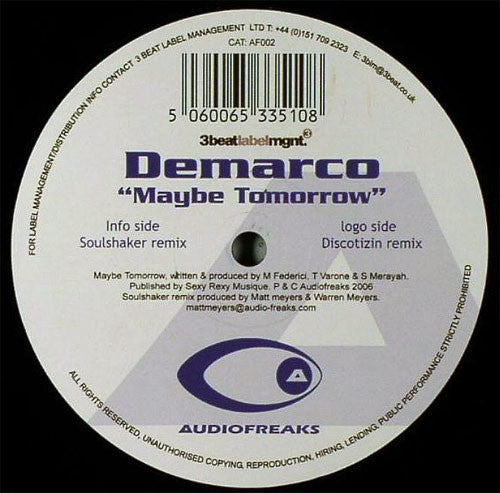 Demarco (2) : Maybe Tomorrow (12")