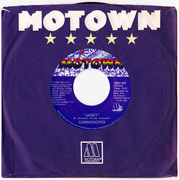 Commodores : Janet / I'm In Love (7", Single)