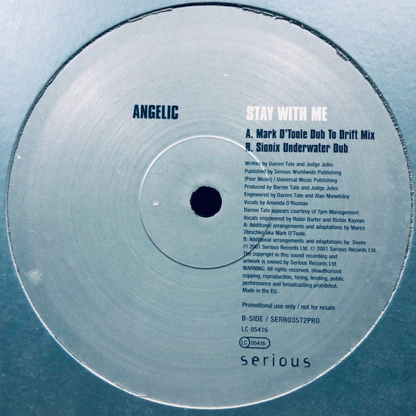 Angelic : Stay With Me (12", Promo)