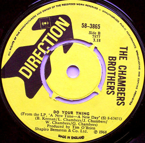 The Chambers Brothers : I Can't Turn You Loose  (7", Single)