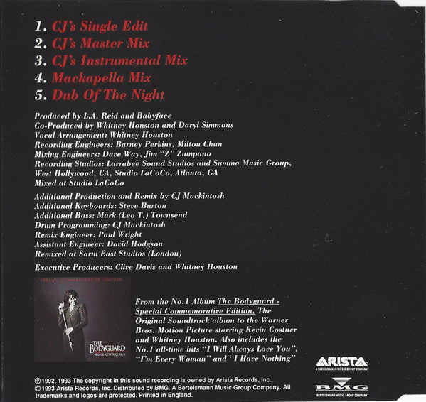 Whitney Houston : Queen Of The Night (CD, Single)