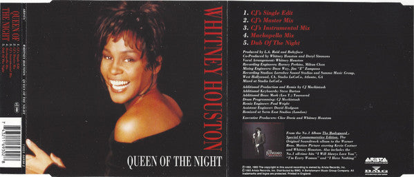 Whitney Houston : Queen Of The Night (CD, Single)