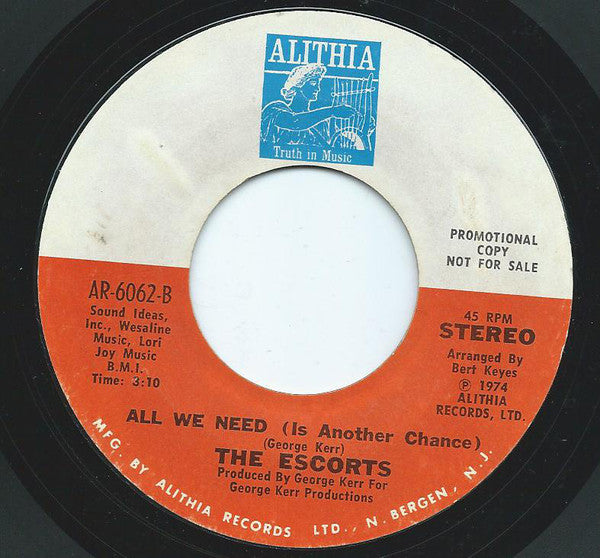 The Escorts : Disrespect Can Wreck / All We Need (7", Single, Promo, Styrene)