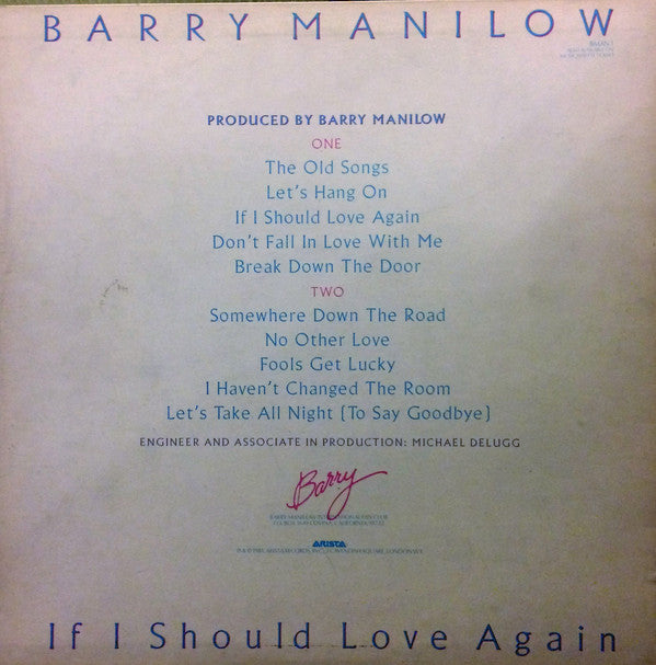 Barry Manilow : If I Should Love Again (LP, Album)