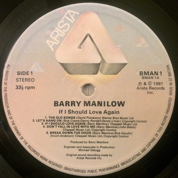 Barry Manilow : If I Should Love Again (LP, Album)