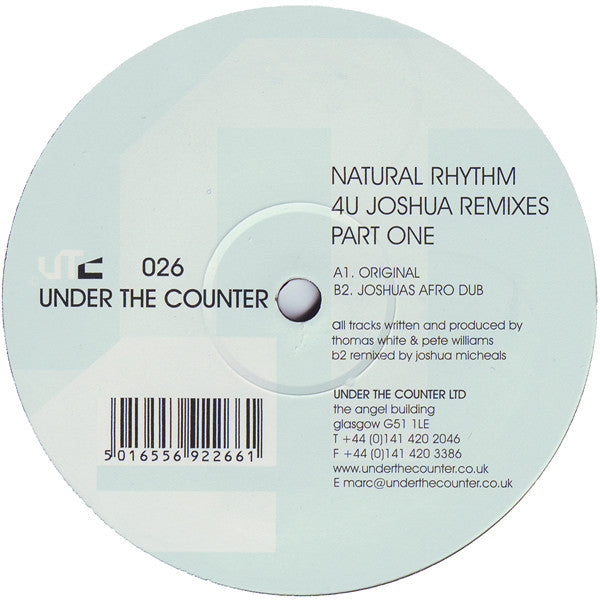 Natural Rhythm : 4U (Joshua Remixes Part One) (12")