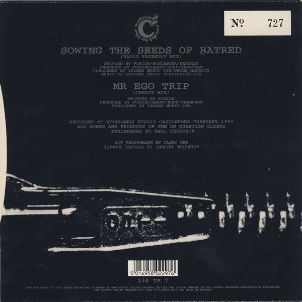 Credit To The Nation : Sowing The Seeds Of Hatred (7", Single, Ltd, Num, Red)