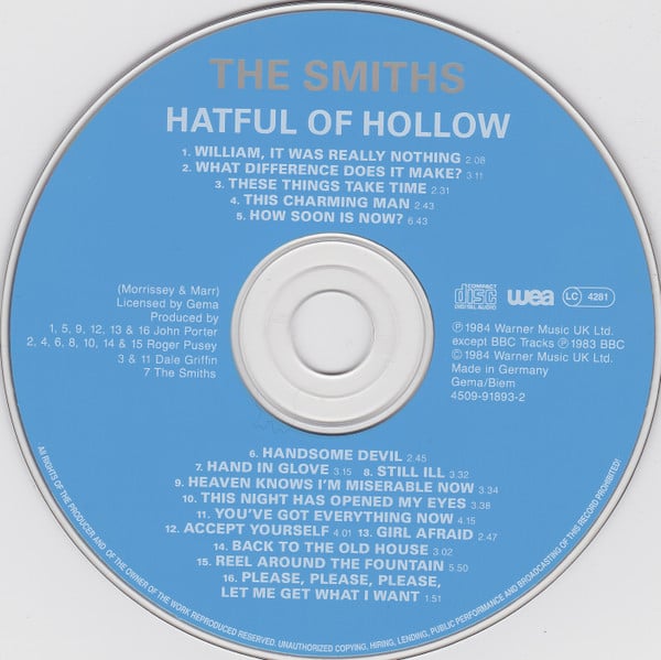 The Smiths : Hatful Of Hollow (CD, Comp, RE)