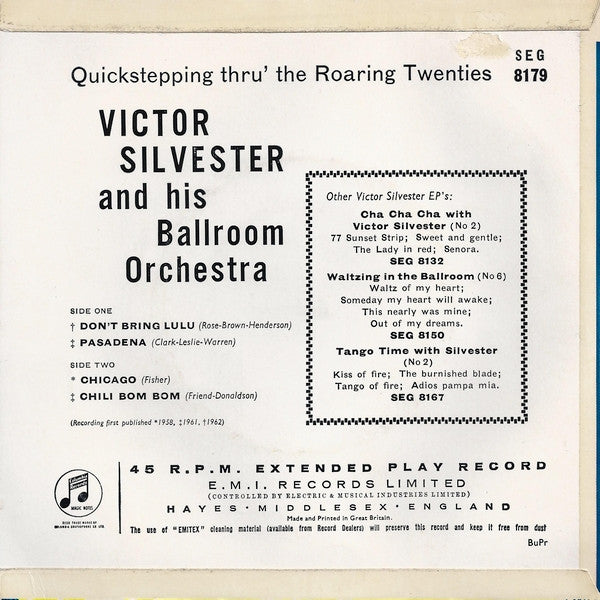 Victor Silvester And His Ballroom Orchestra : Quickstepping Thru' The Roaring 20's (7", EP, Mono)