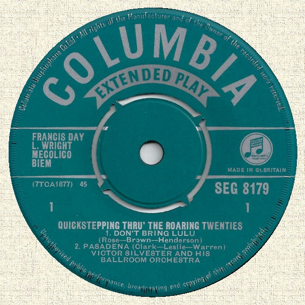 Victor Silvester And His Ballroom Orchestra : Quickstepping Thru' The Roaring 20's (7", EP, Mono)