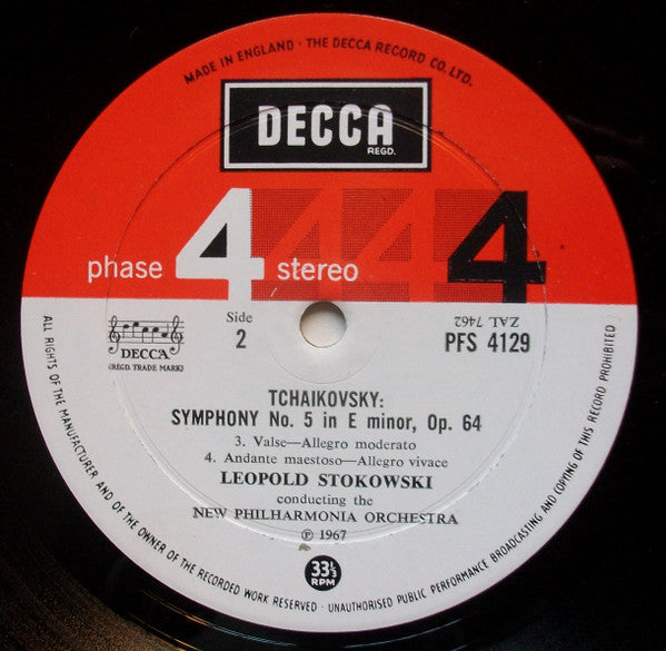 Leopold Stokowski, New Philharmonia Orchestra : Tchaikovsky Symphony No. 5 In E Minor, Op. 64 (LP, Album)