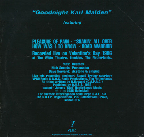 The Dave Howard Singers : Goodnight Karl Malden EP (12")
