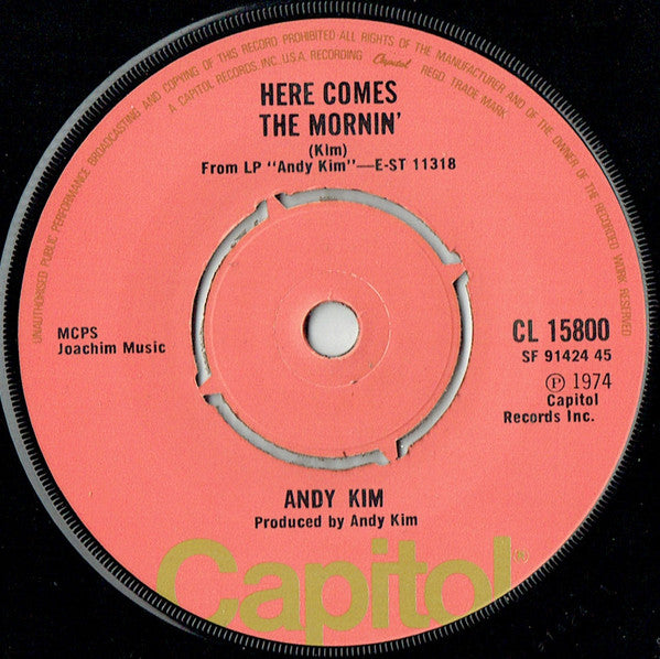 Andy Kim : Fire Baby, I'm On Fire (7", Single)