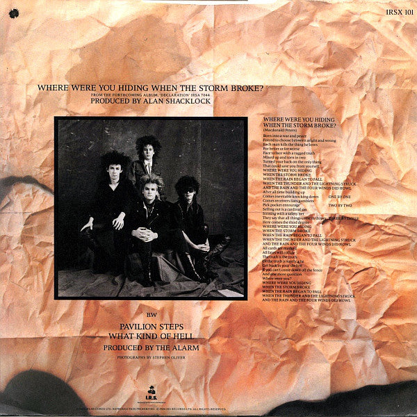 The Alarm : Where Were You Hiding When The Storm Broke? (12", Single)
